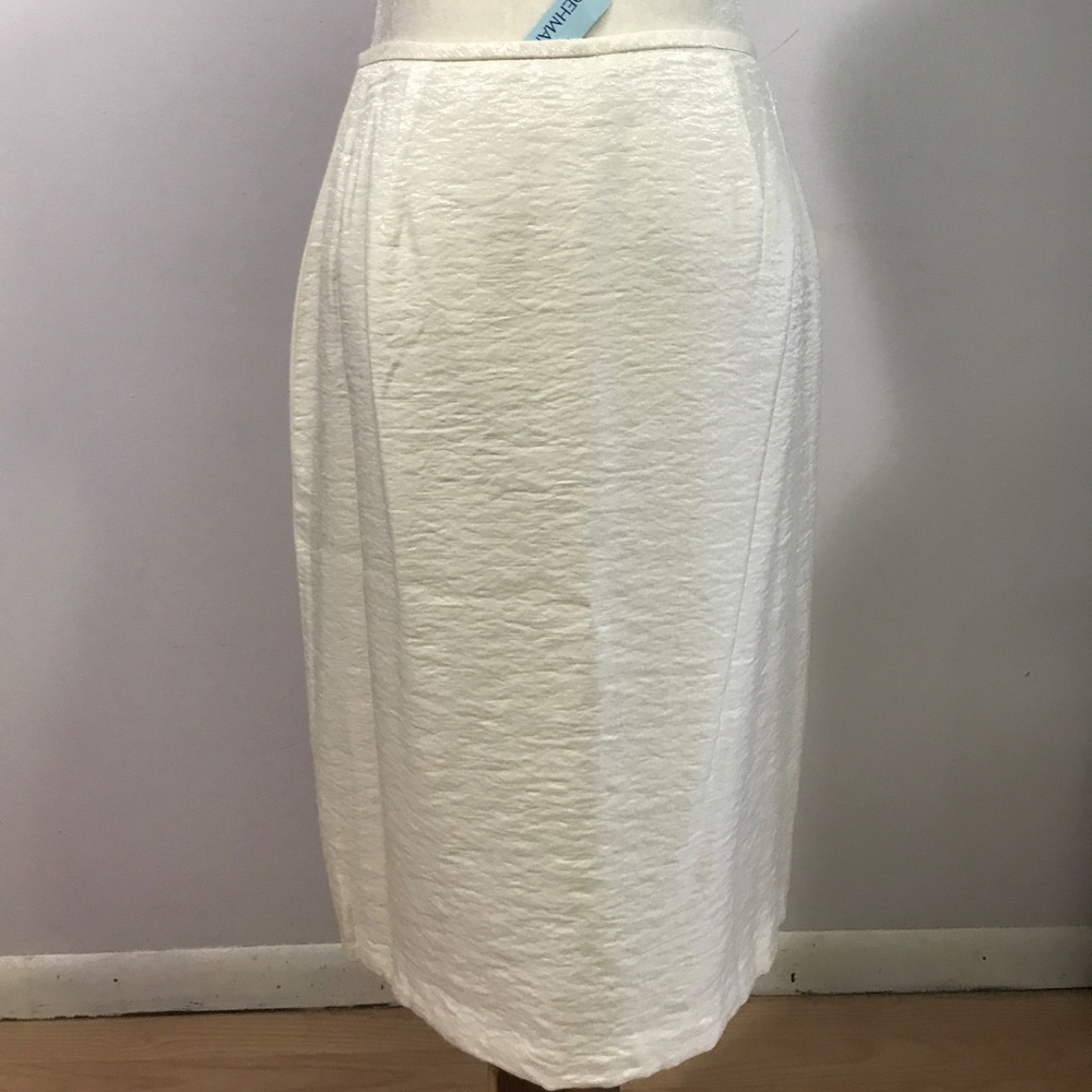 Chetta B Ivory Shimmer Pencil Skirt- Sz 4 NWT