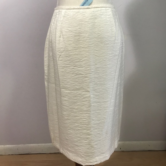 Chetta B Ivory Shimmer Pencil Skirt- Sz 4 NWT - Picture 1 of 8