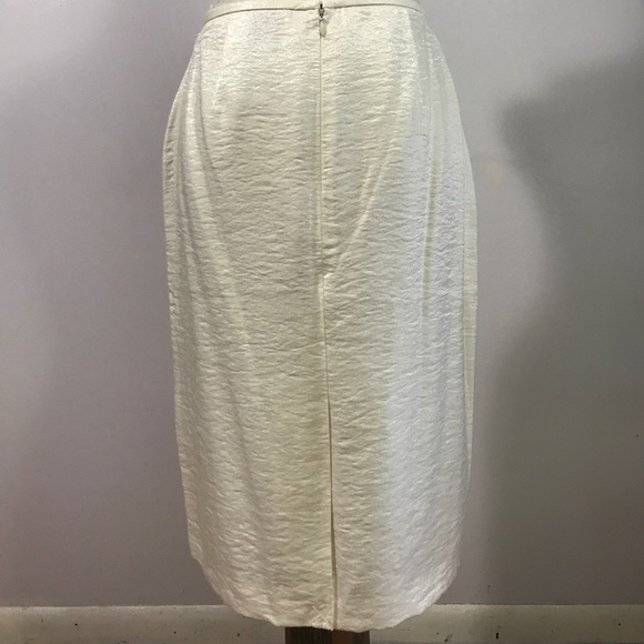 Chetta B Ivory Shimmer Pencil Skirt- Sz 4 NWT - Picture 3 of 8