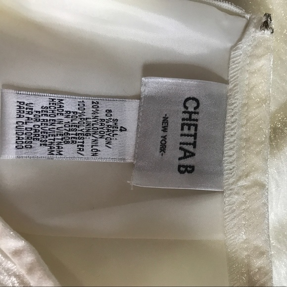 Chetta B Ivory Shimmer Pencil Skirt- Sz 4 NWT - Picture 7 of 8