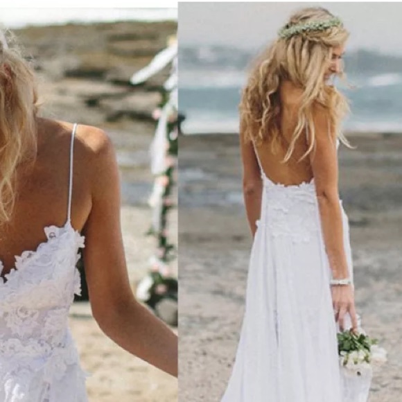 🦋 WHITE SHEER GOWN BEACH DRESS - Picture 2 of 8