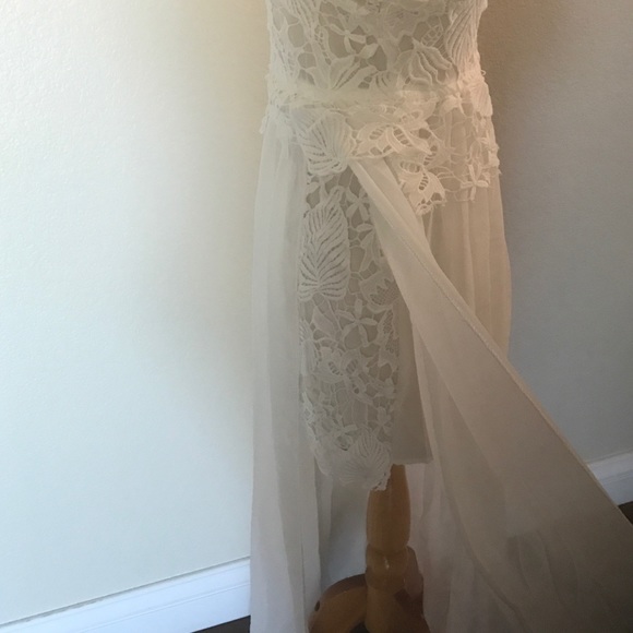 🦋 WHITE SHEER GOWN BEACH DRESS - Picture 6 of 8