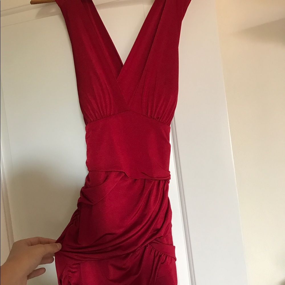 Red fitted dress