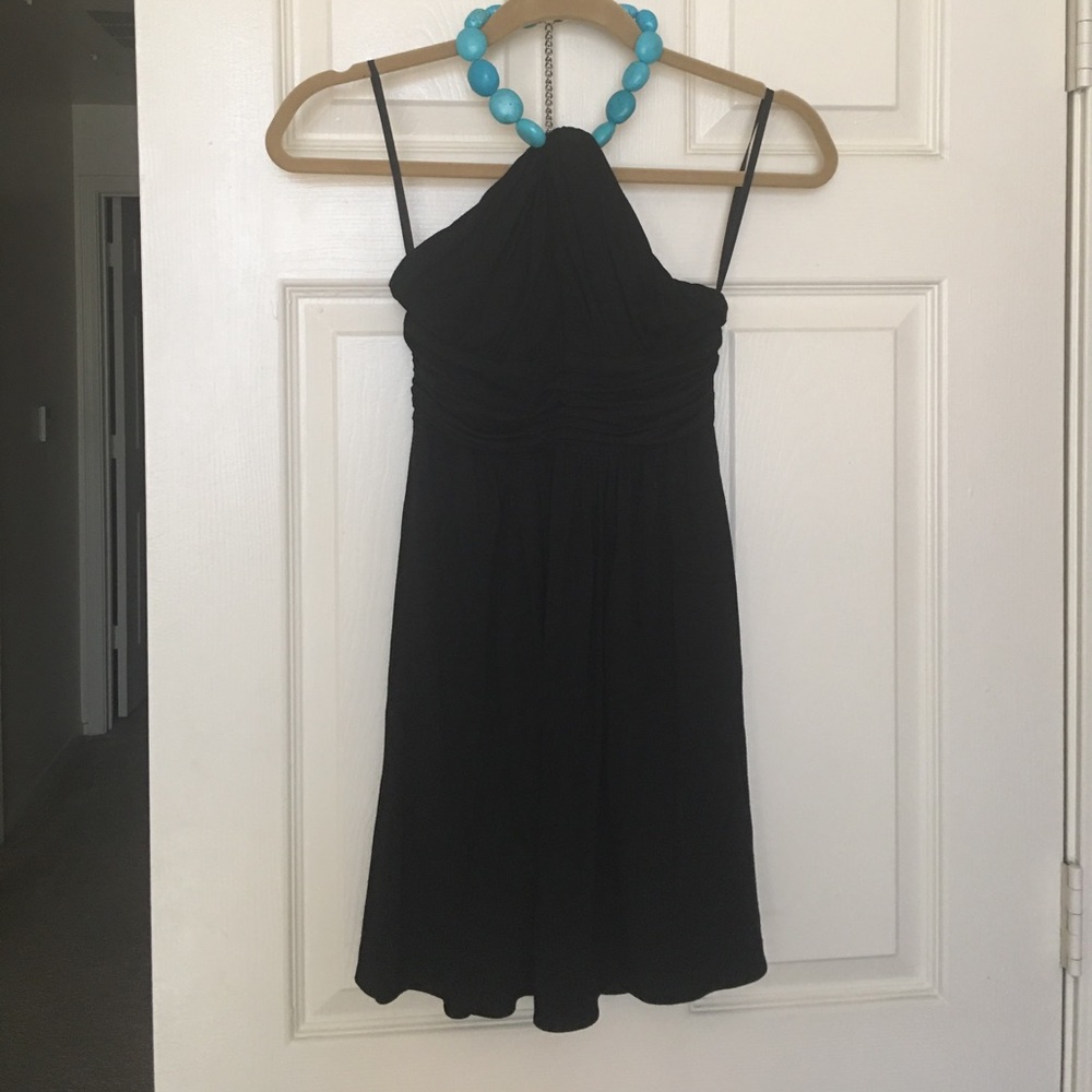 black Sky halter top with turquoise stone necklace