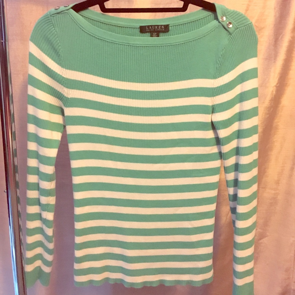 Striped mint green sweater top