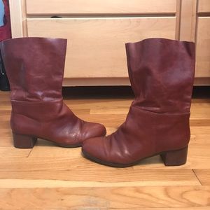 Nine west short brown leather boots