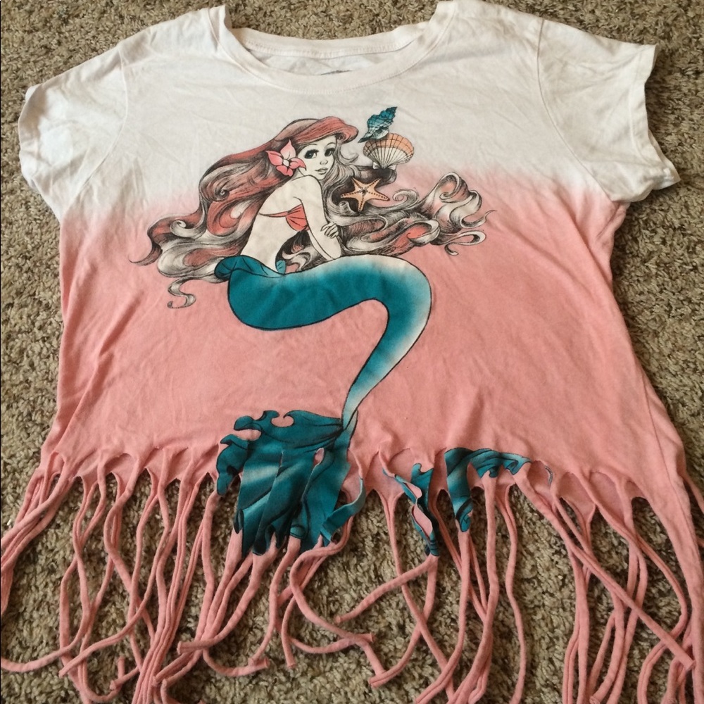 Beautiful Little Mermaid Ombré Fringe Top