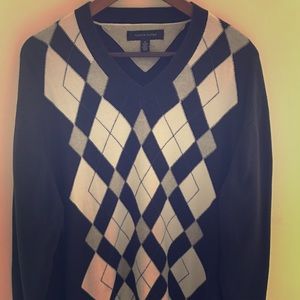 Tommy Hilfiger Argyle sweater XL Navy blue