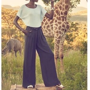 anthropologie harlyn sabie grey wide leg pants