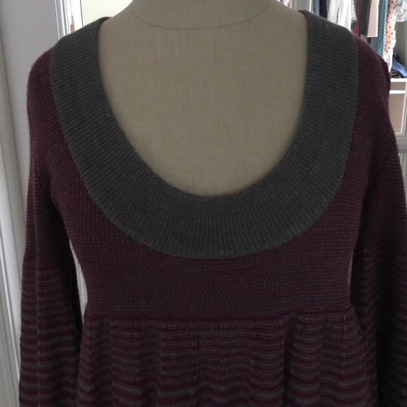 Free People purple and gray striped sweater - Picture 2 of 3