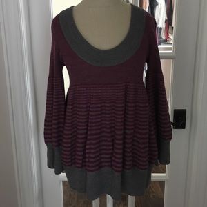 Free People purple and gray striped sweater
