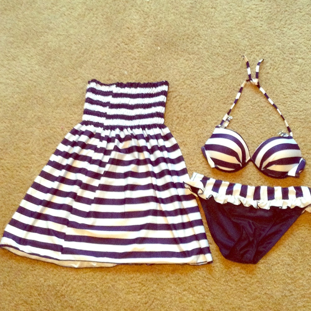 Padded Push-up Bikini and Bandeau Cover-up