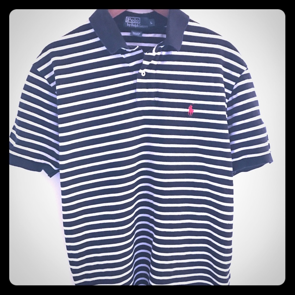 Polo by Ralph Lauren Black and White Striped Shirt