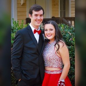 Blush 2 piece homecoming dress