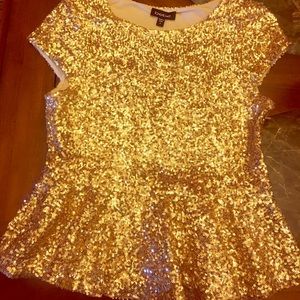 Bebe Sequin Gold Top