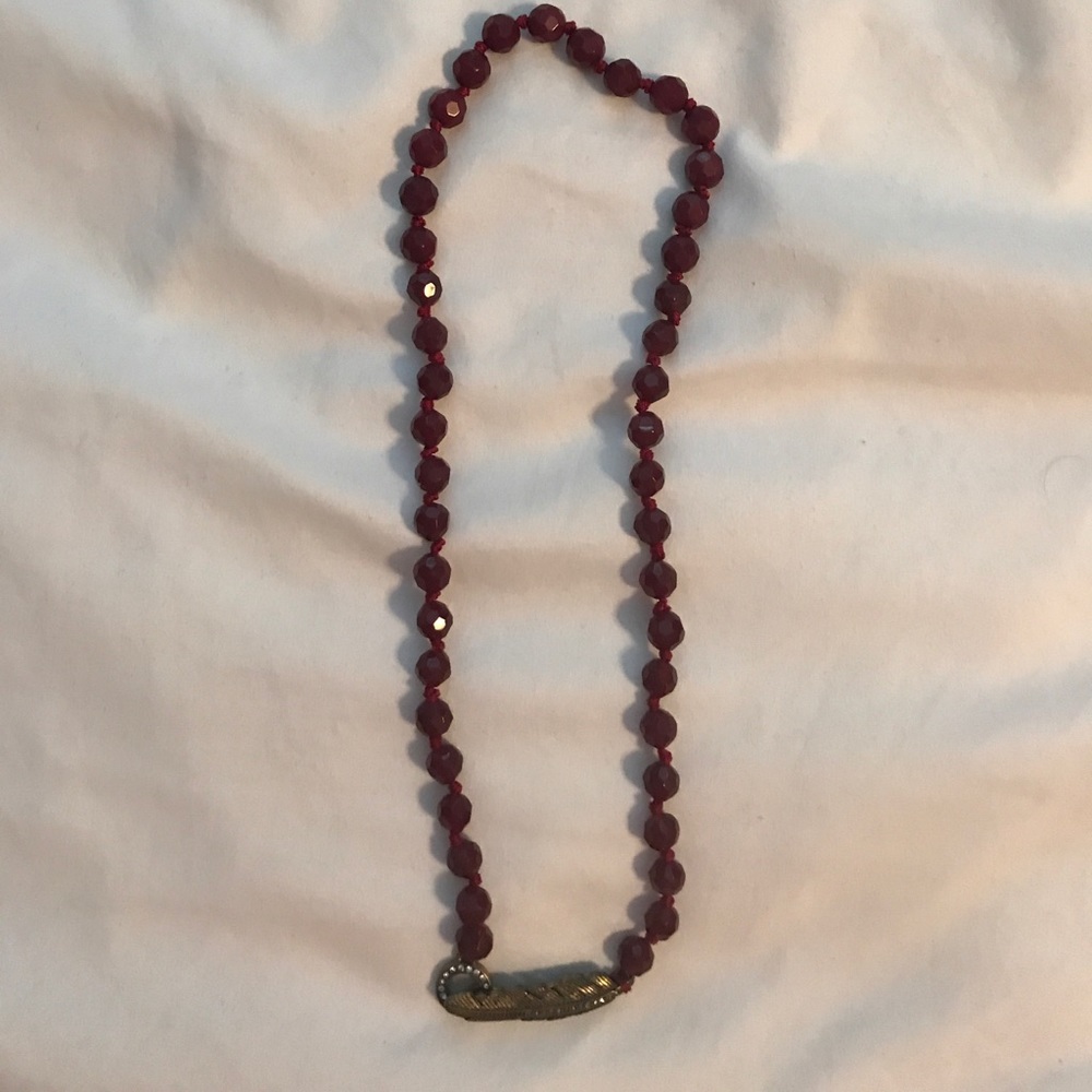 Feather fossil necklace!