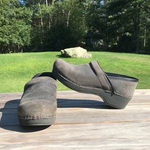 Distressed Suede Dansko Clogs