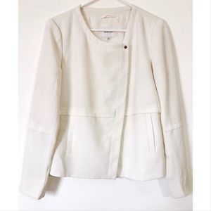 BABATON Cream/Off-White Asymmetrical Zip Up Jacket