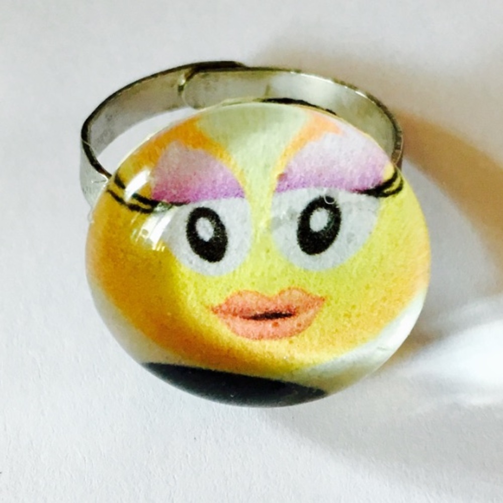 Beautiful Emoji Glass Ring