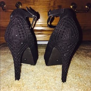 Black ankle strap heels