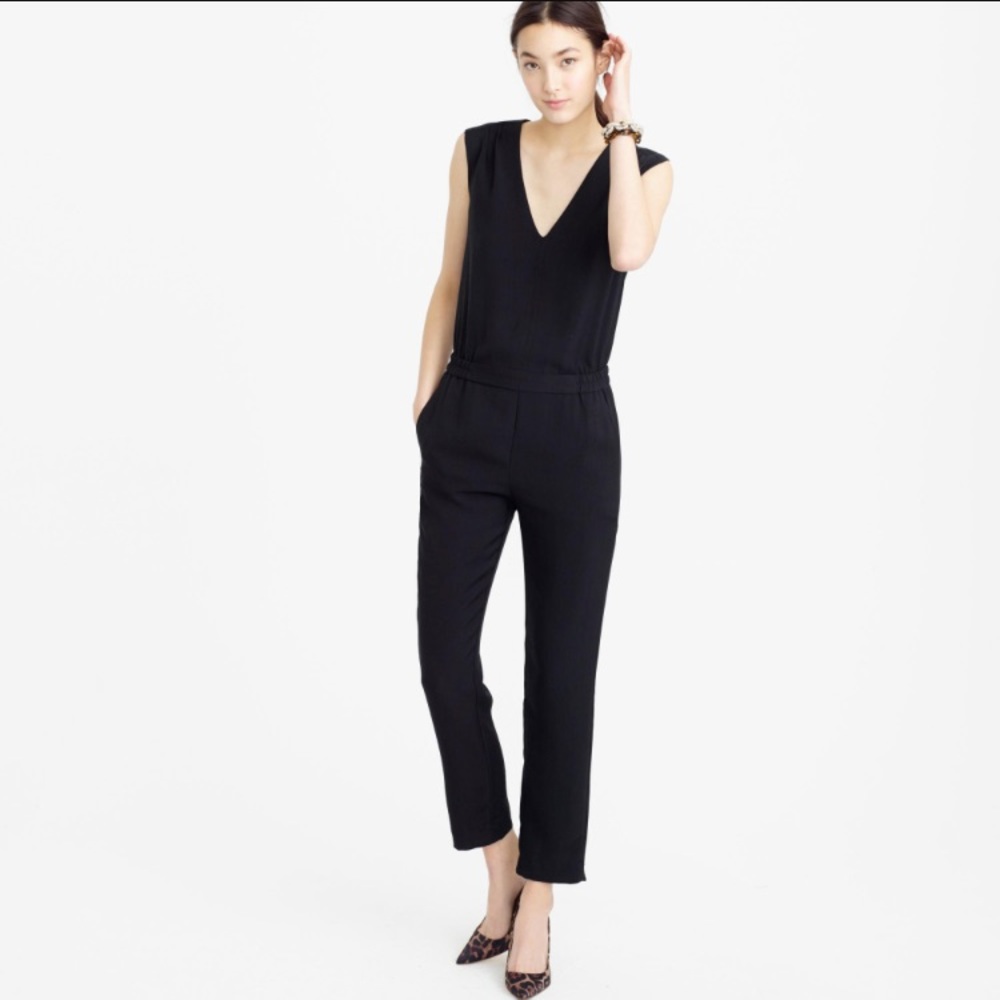 J.Crew Drapey Oxford Crepe V-neck jumpsuit