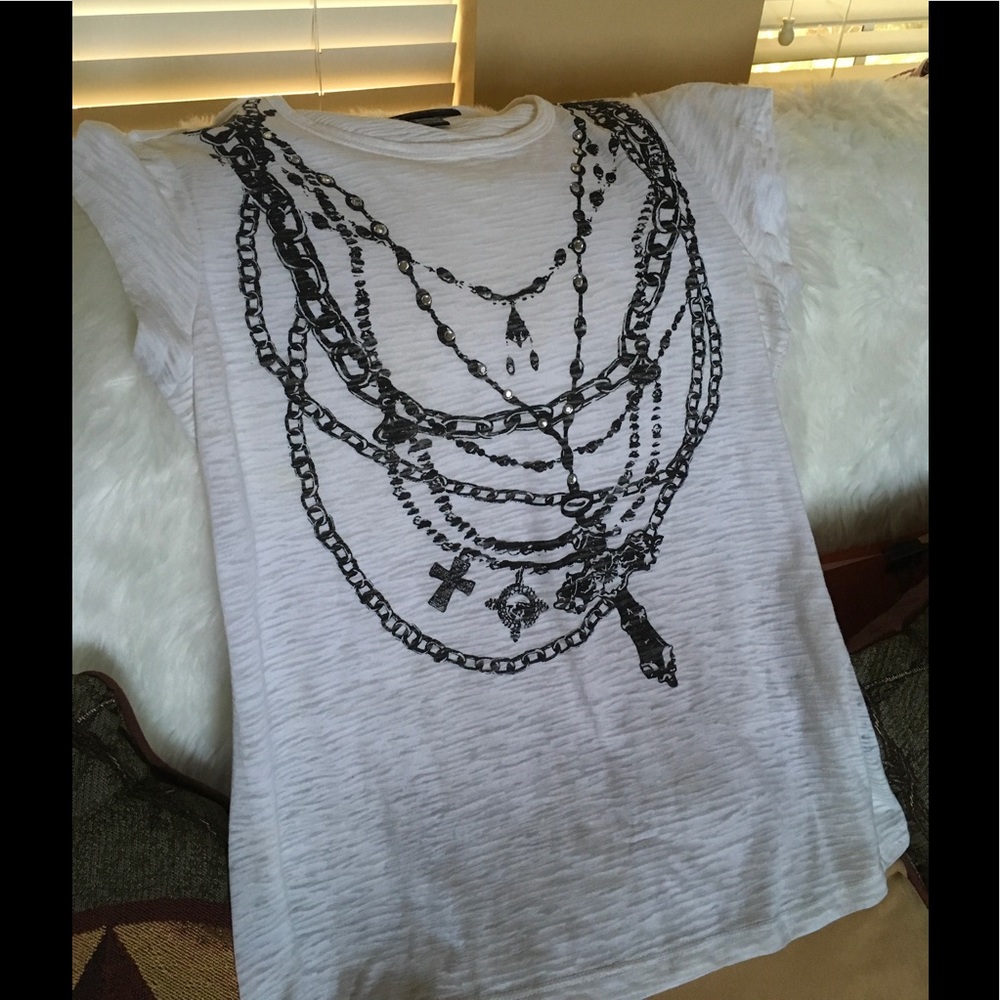 INC - Graphic top with bling🎀L
