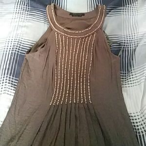 Olive green with beige beads dress