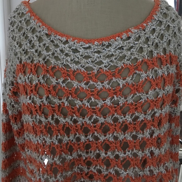 Free People orange pop crop top sweater - Picture 3 of 4