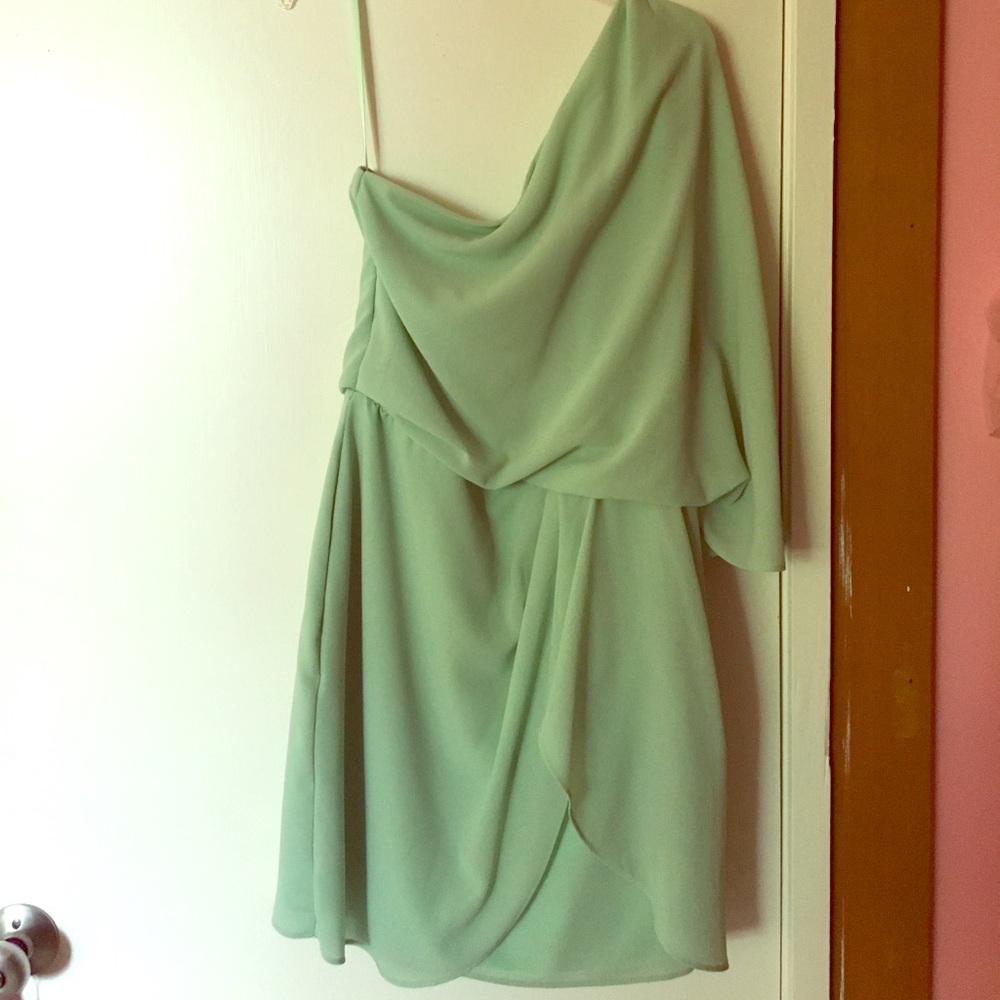 Mint Green One Shouldered Formal Dress