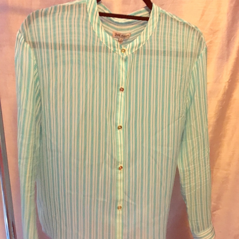 Stripped button up blouse.