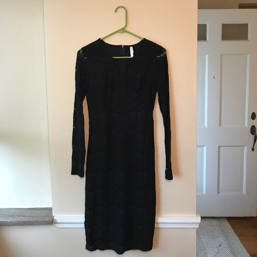 Xhilaration Black Lace Midi Dress