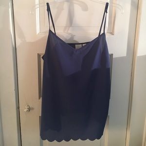 Sheer Blue Cami with Scalloped Bottom