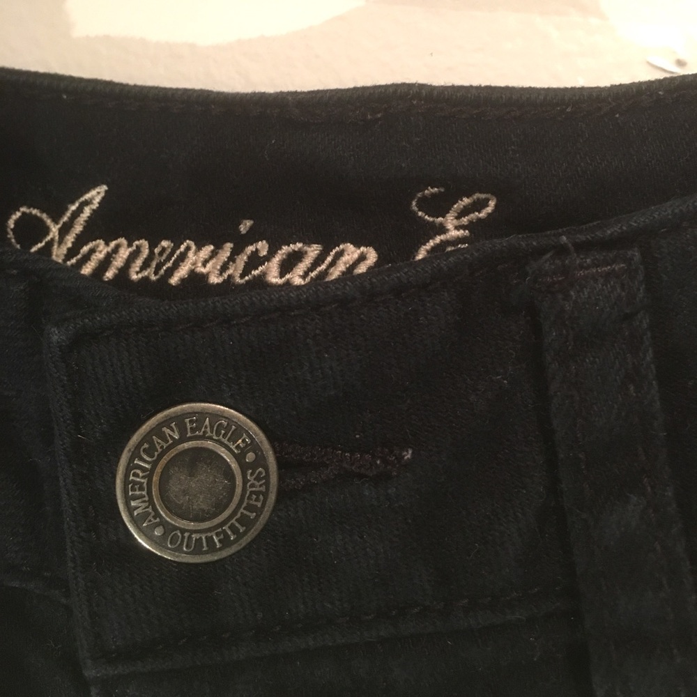 American Eagle High Waisted Black Denim Shorts