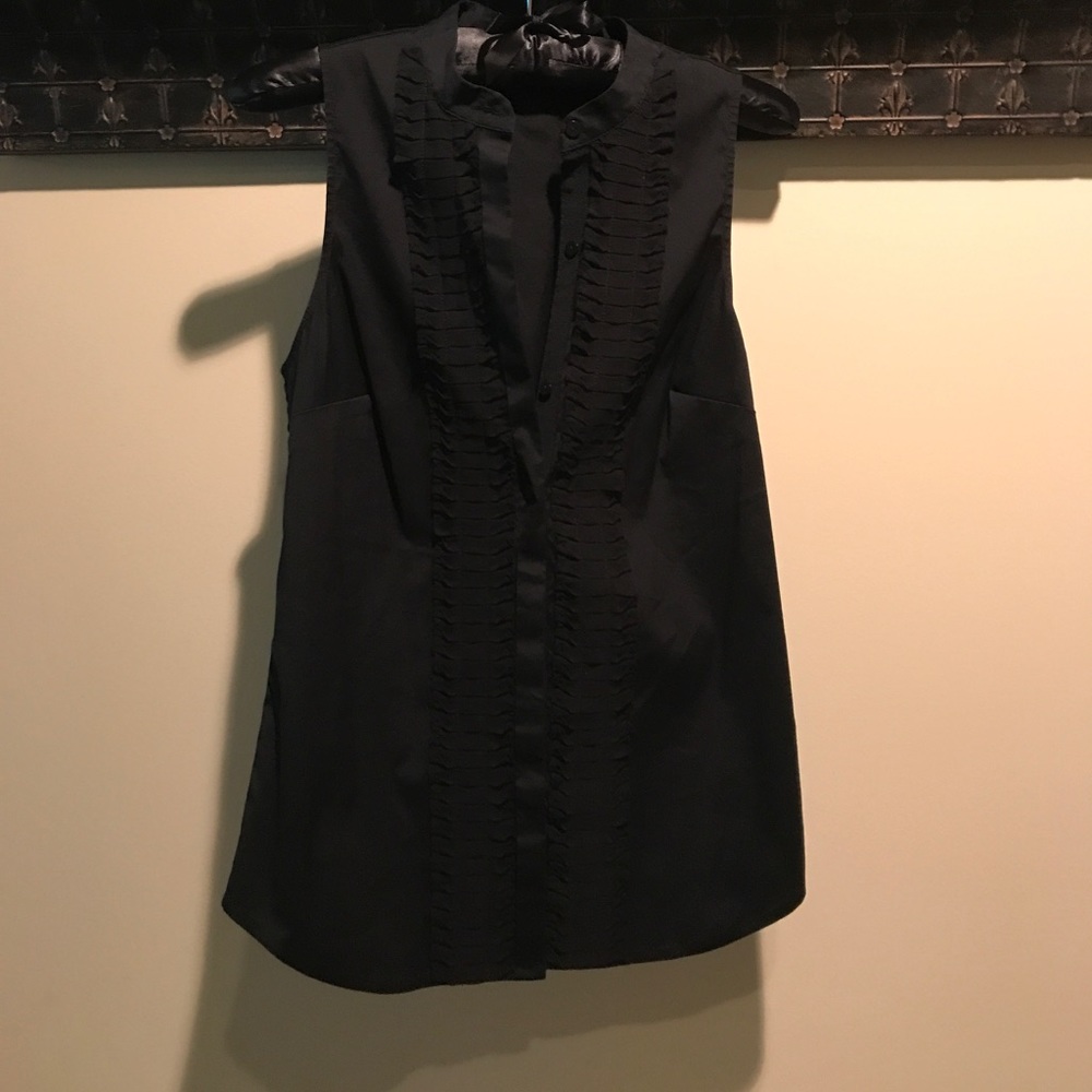 Black tuxedo top x Anne Taylor