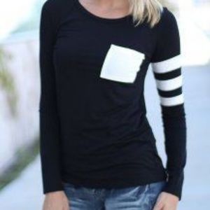 Black Long Sleeve Tee with Pocket