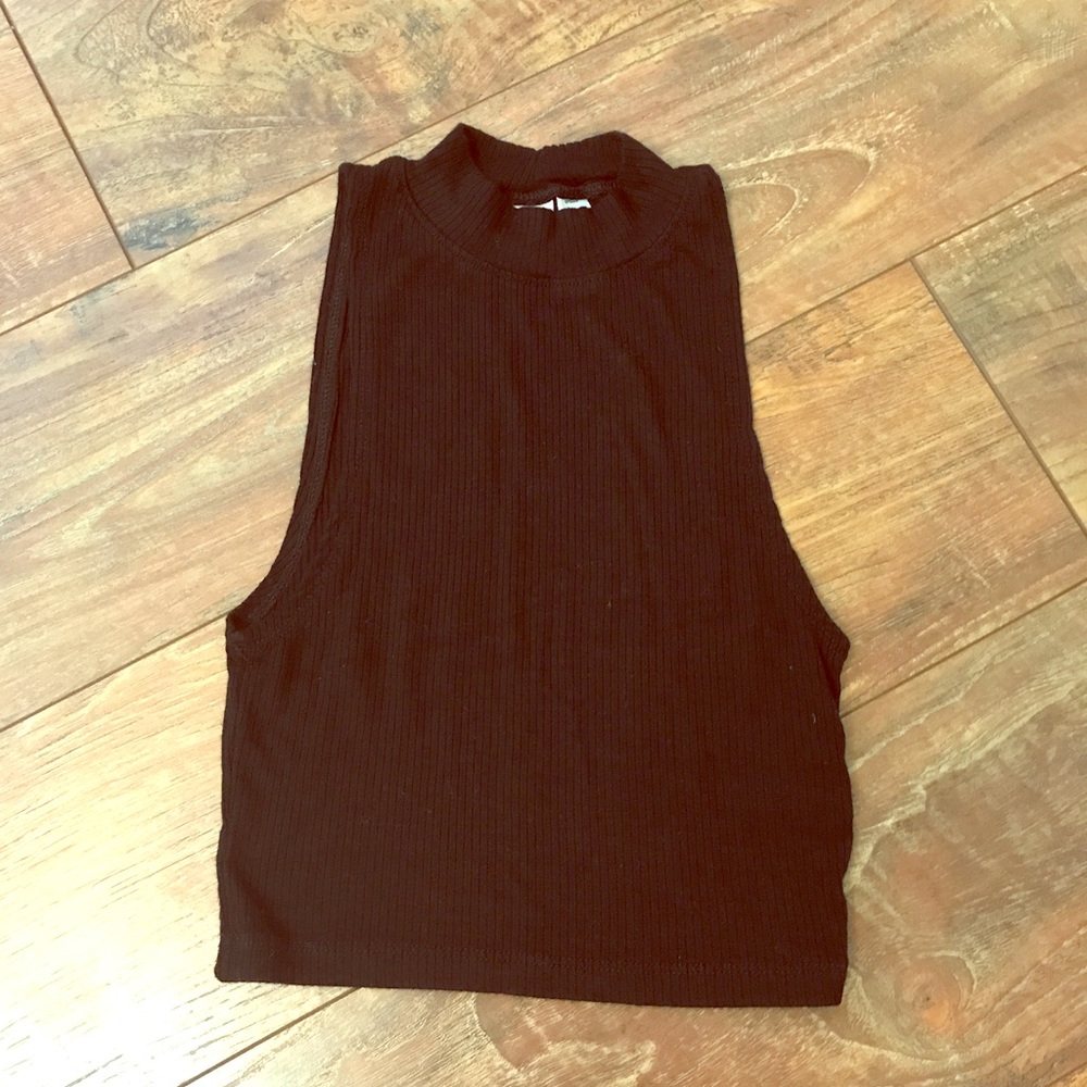 Black ribbed Crop top