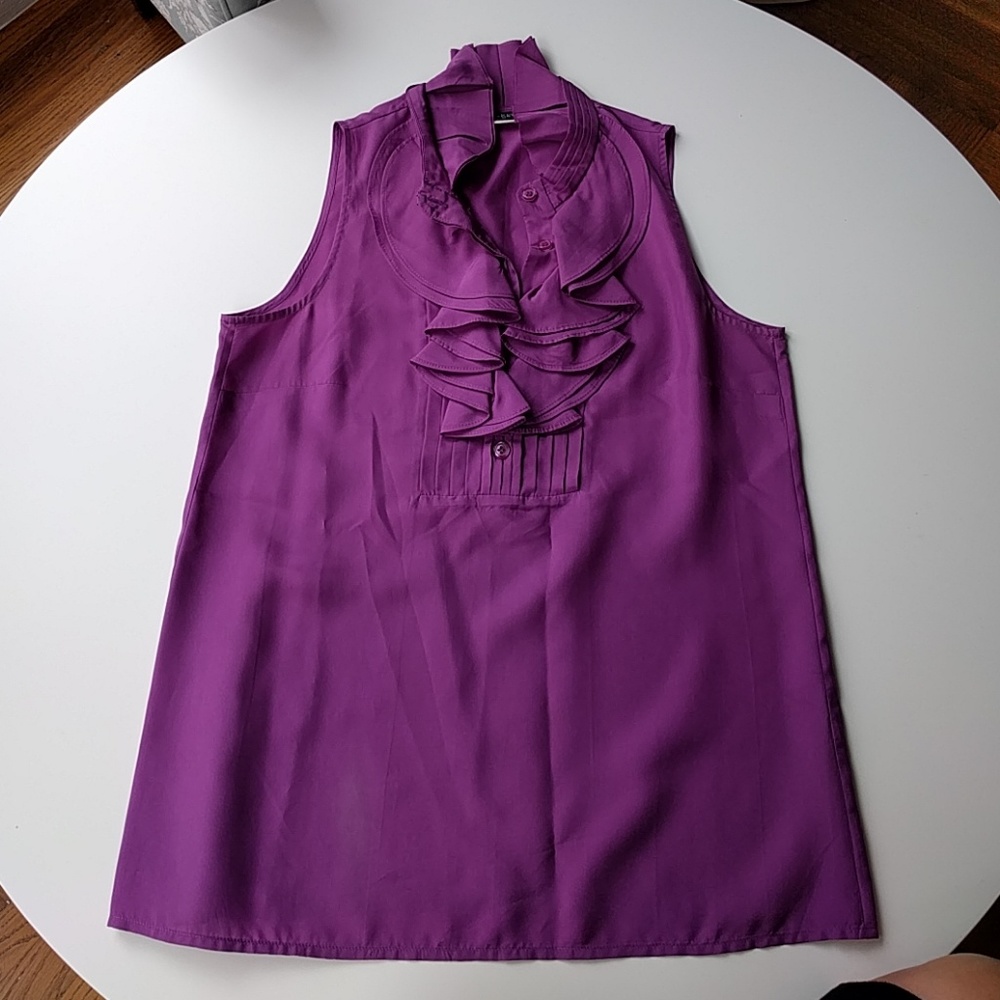 JCrew Purple Silk Blouse Size 0