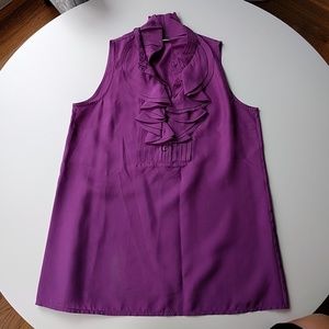 JCrew Purple Silk Blouse Size 0