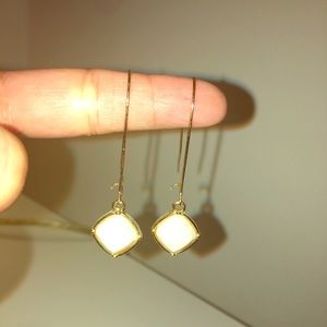 Nordstroms white and gold drop earrings