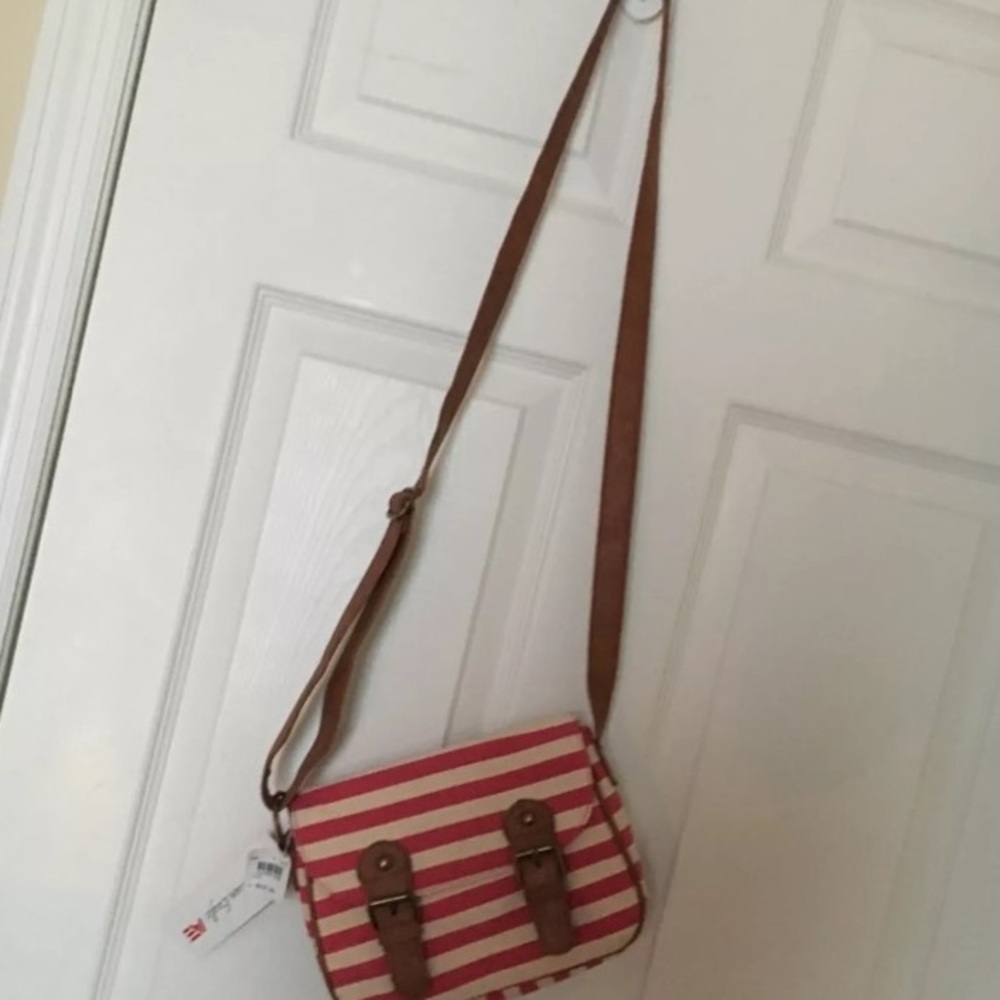 Red and White Crossbody Purse