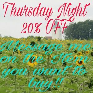THURSDAY 20% OFF SALE!!