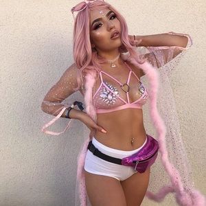 GLITTER KITTEN 'Tickle Me Pink' Doof Fairy Kimono