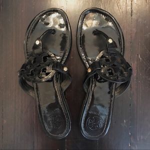 Tory Burch Miller Sandals Black Patent