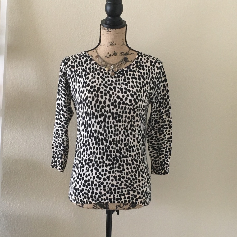 🎀 Black & white 3/4 sleeve lightweight sweater 🎀