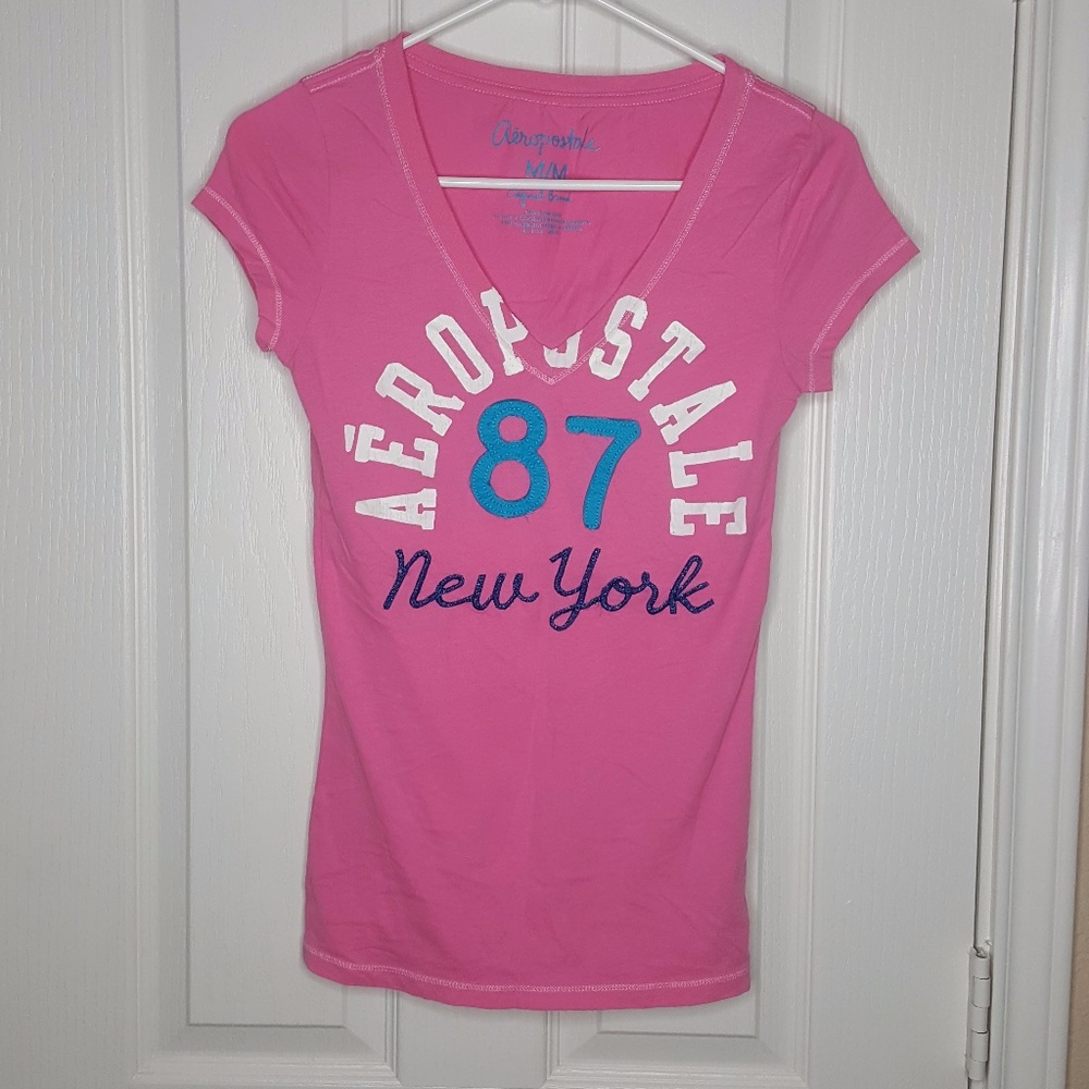 Aeropostale V-Neck Tee Pink