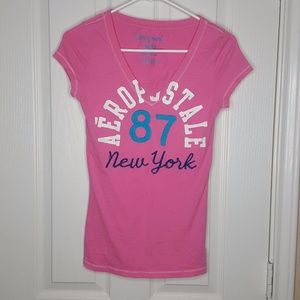 Aeropostale V-Neck Tee Pink