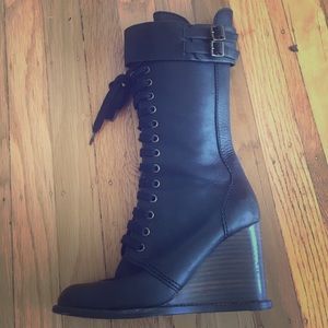 See by Chloe size 7.5 lace up wedges