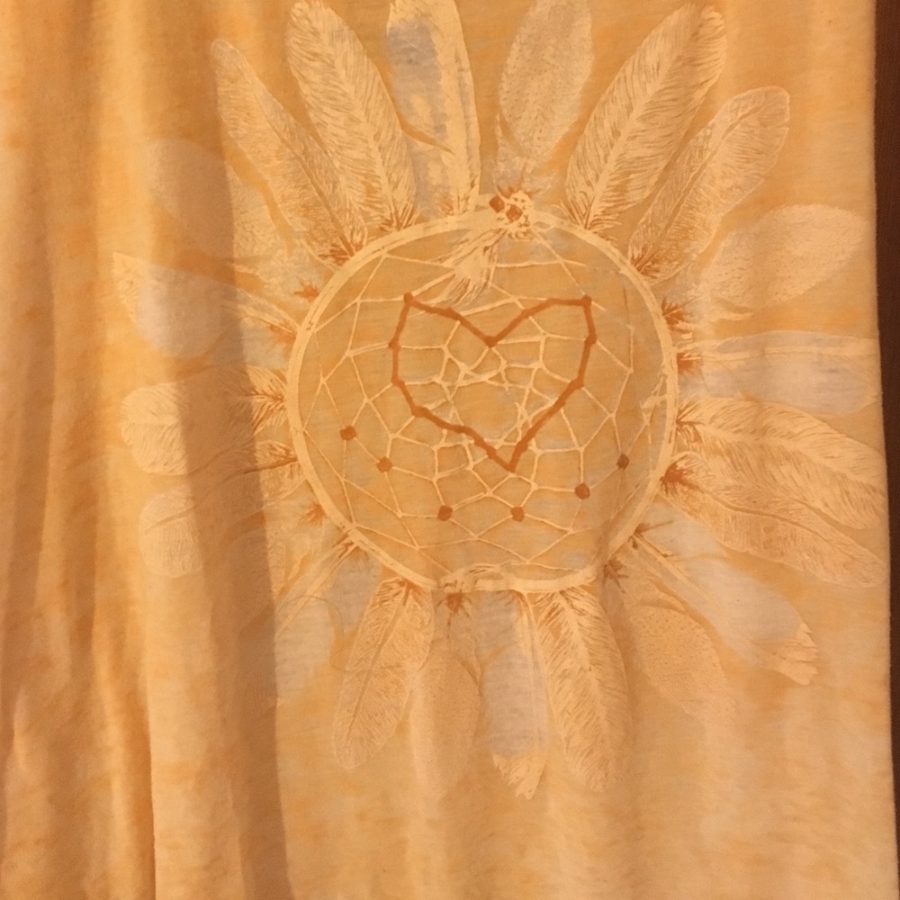 Sheer orange Tank Top. WetSeal