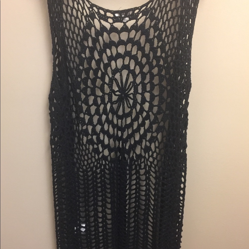 Women's Umgee Black Crochet Vest