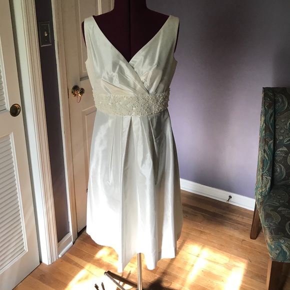 Beaded Off White Formal Dress - Picture 1 of 4